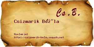 Csizmarik Béla névjegykártya